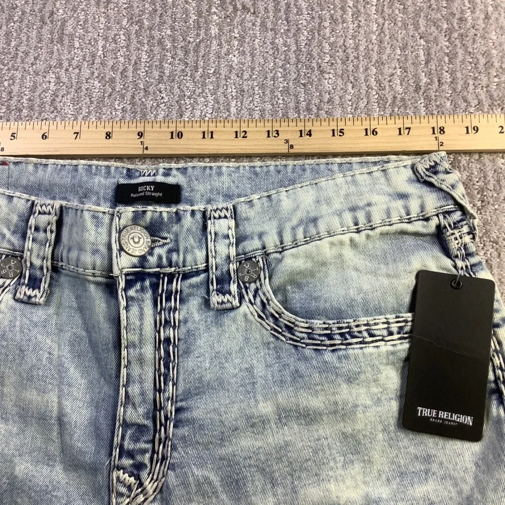 True‎ Religion Ricky Super QT NF Relaxed Straight Jeans Light Wash 36 x 32.5 NWT